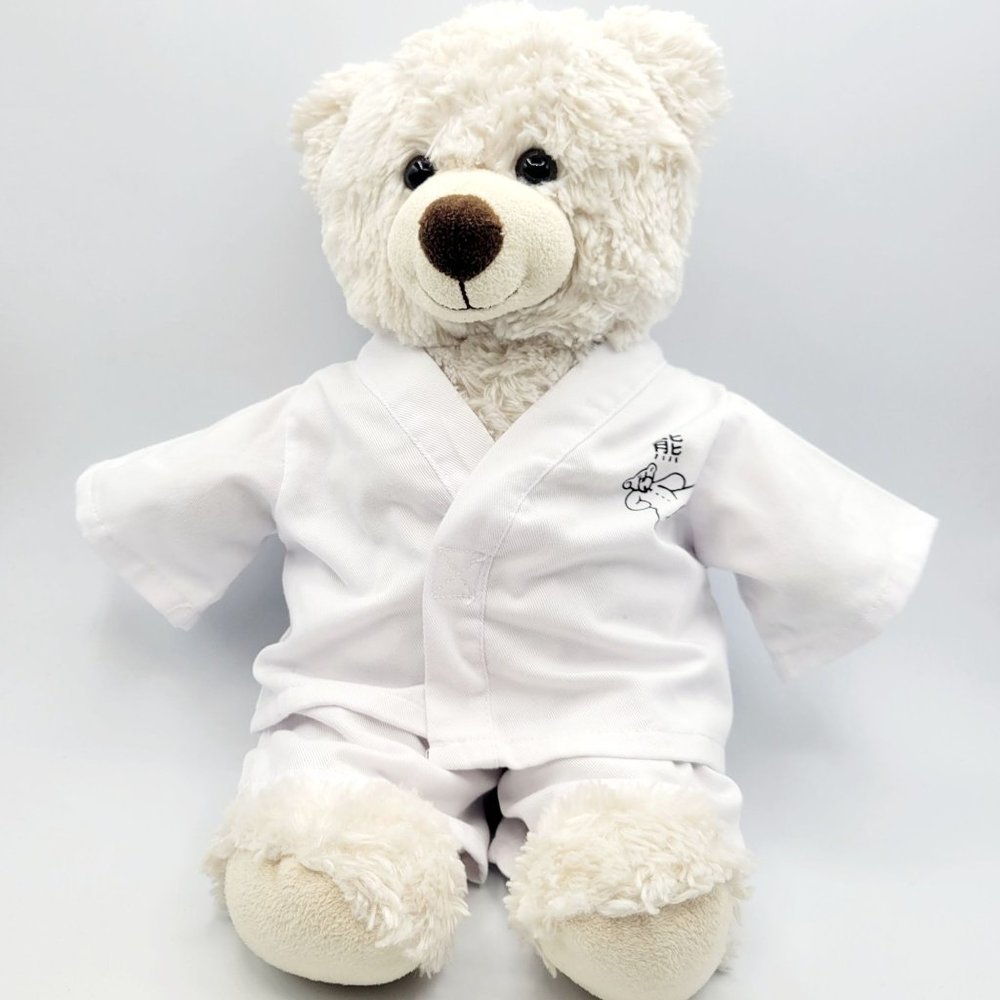 Build a Bear Teddy Bear Stuffed Animal Plush With White Karate Gi Outfit Lot 15"
